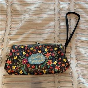 Natural Life floral patterned wristlet